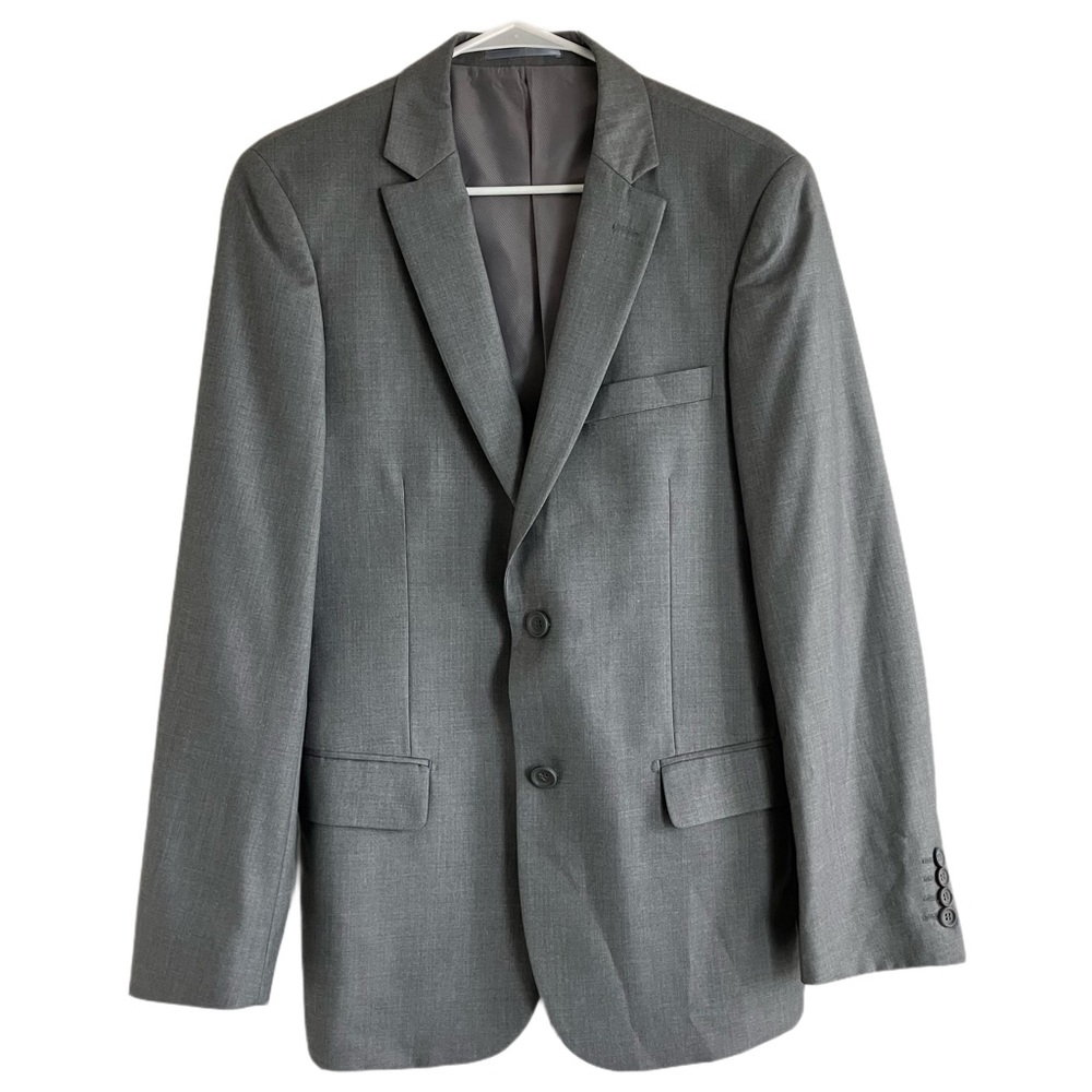 Mens Giorgio Fiorelli Solid Gray Suit Jacket - Picture 4 of 8